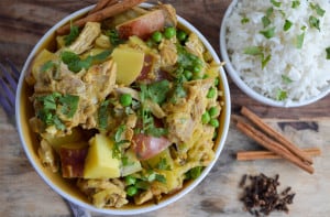 A chicken and potato curry using only spices you can find at a regular grocery store!