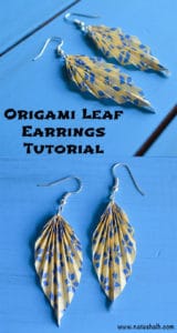 origami leaf earrings tutorial