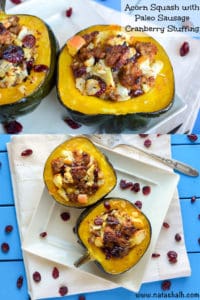 Acorn Squash With Paleo Sausage Cranberry Stuffing