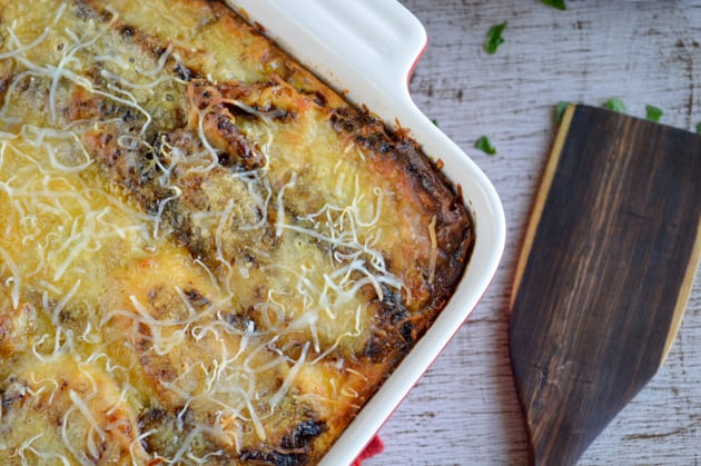 freshly baked plantain lasagna