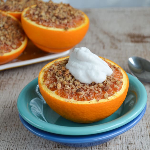 Paleo Baked Oranges with Spiced Coconut Whipped Cream