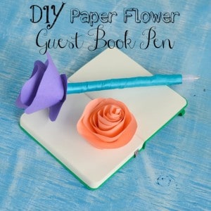 DIY Paper Flower Guest Book Pen