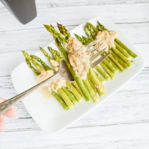 Paleo Oven Roasted Asparagus w Mustard Sauce
