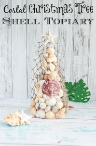 Costal Christmas Seashell Christmas Tree Topiary Tutorial