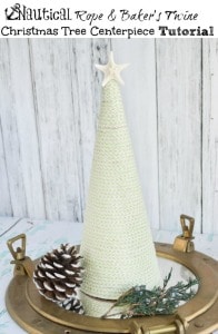 Nautical Rope and Baker's Twine Christmas Tree Centerpiece Tutorial