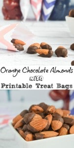 Orange Chocolate Dipped Almonds with Treat Bag Printable