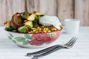 Quinoa Sweet Potato Kale Superfood Skillet Recipe - Vegetarian Friendly