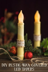 DIY Rustic Wax Covered LED Taper Candles