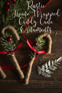 Rustic Twine Candy Cane Ornaments