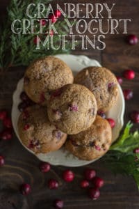 Sparkling Cranberry Greek Yogurt Muffins