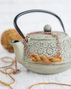 DIY mini yarn skein necklace