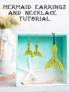DIY mermaid earrings and necklace tutorial