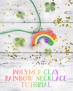 rainbow polymer clay necklace tutorial