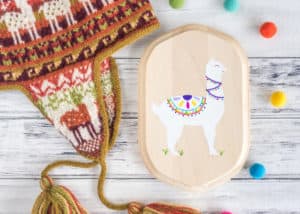 DIY pained alpaca with free traceable pattern